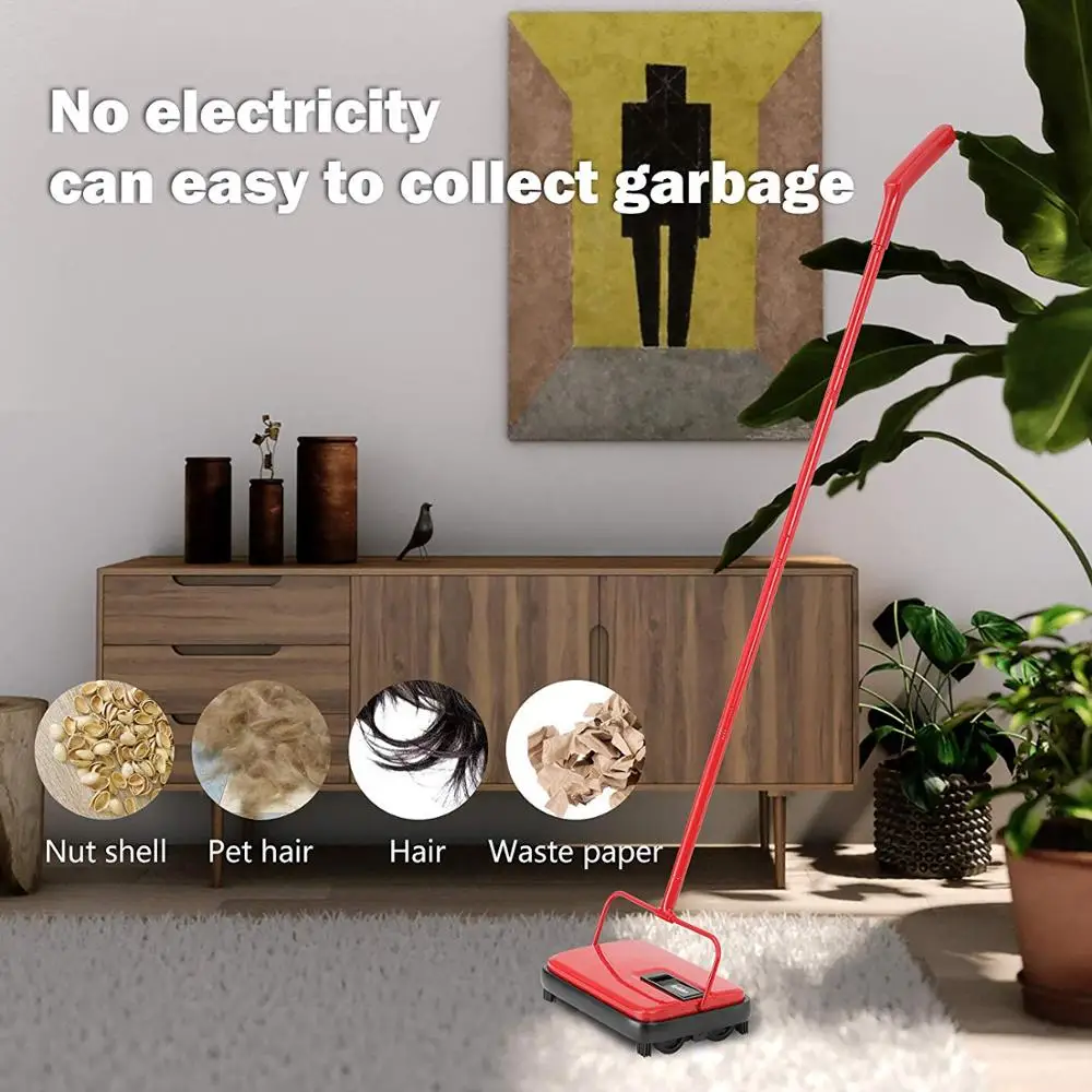 

Carpet Floor Sweeper Cleaner for Home Office Carpets Rugs Undercoat Carpets Dust Scraps Paper Cleaning with Brush