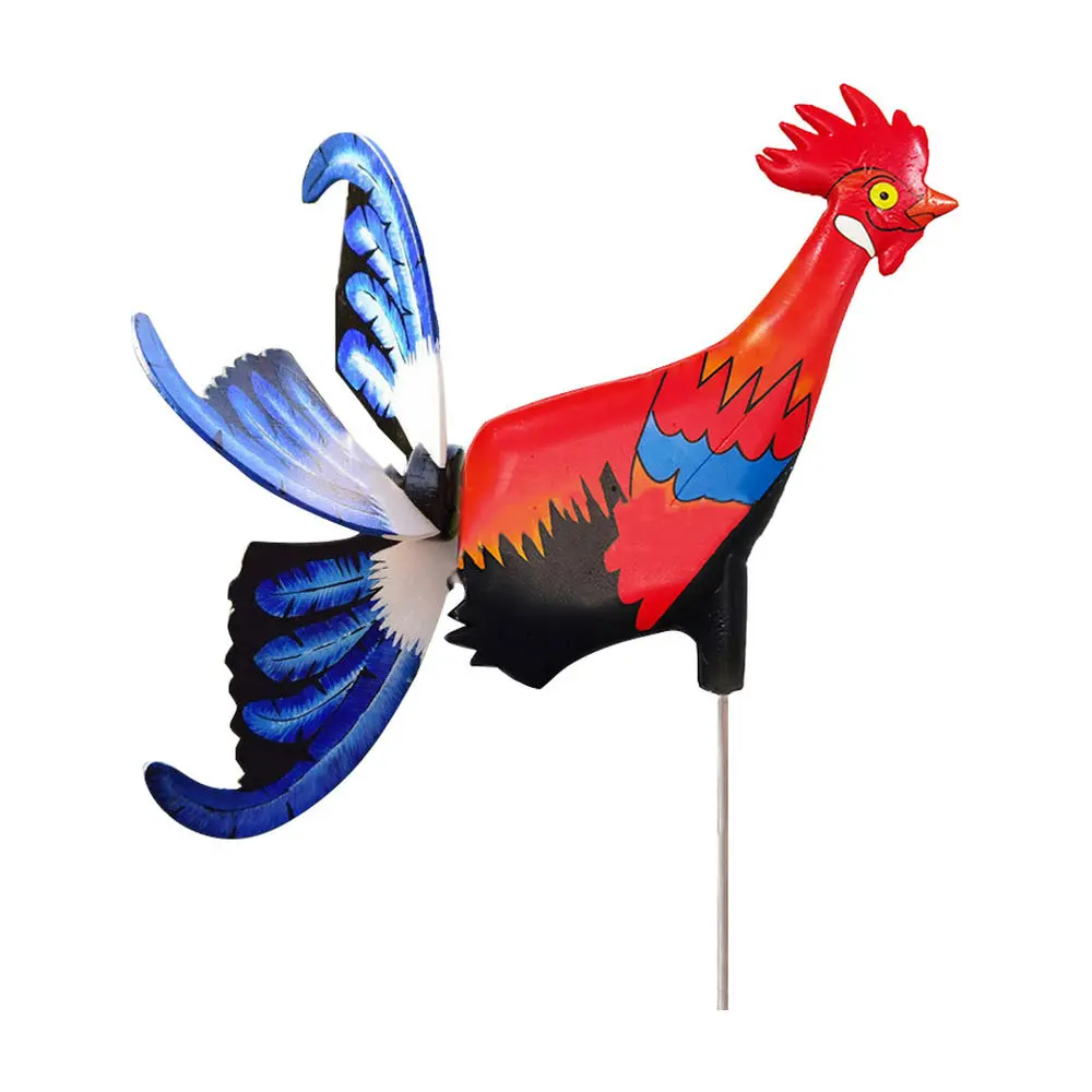 

Windmill Rooster Figurine Pinwheel Novel Yard Winnower Chic Wind