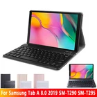 Чехол с клавиатурой для планшета Samsung Galaxy Tab A 8,0 дюйма, женская тонкая кожаная обложка Bluetooth Keybaord для планшета T290 T295