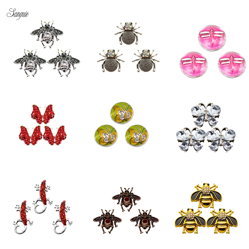 Микс 1 шт./лот животное насекомые стиль горный хрусталь оснастки кнопки