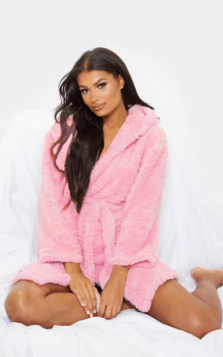 Women Warm Kimono Robe Plush Fleece Bathrobes Soft Long Sleeve Animals Ears Hooded Night-robe Loungewear Pajama Sleepwear | Женская