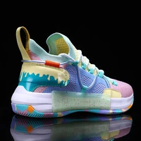 mens cool tech design unique colorful basketball shoe anti skid shock absorption candy multicolor sneaker court fashion partner
