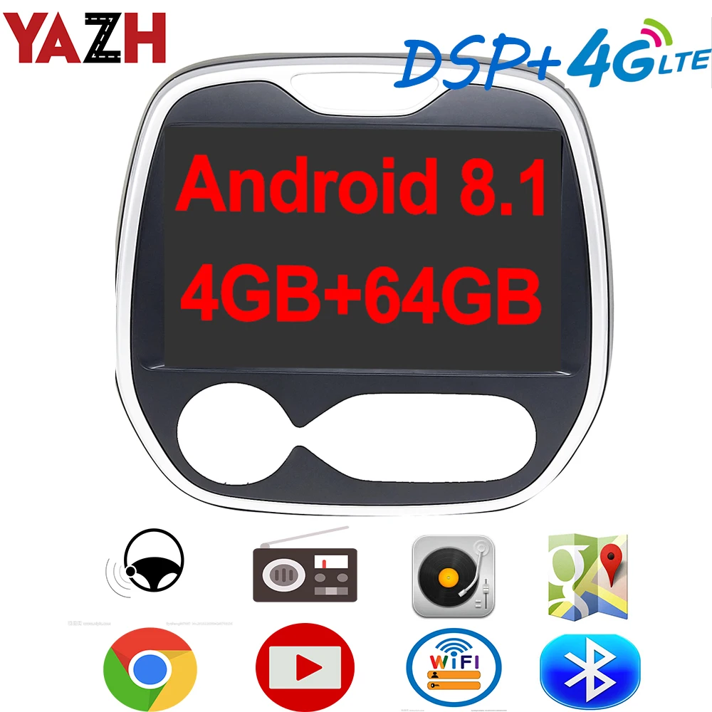 YAZH 4 гб 64 автомобильный мультимедийный Uint для Dacia/ Renault Captur/ Samsung QM3 2011 2019