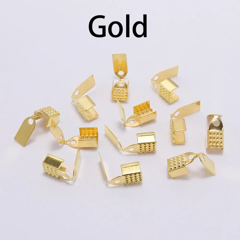 100 шт/партия металлические застежки на концах торцевые колпачки из бусин кожаные