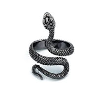 european and american vintage silver plated paint snake ring men and women universal ring adjustable ring jewelry