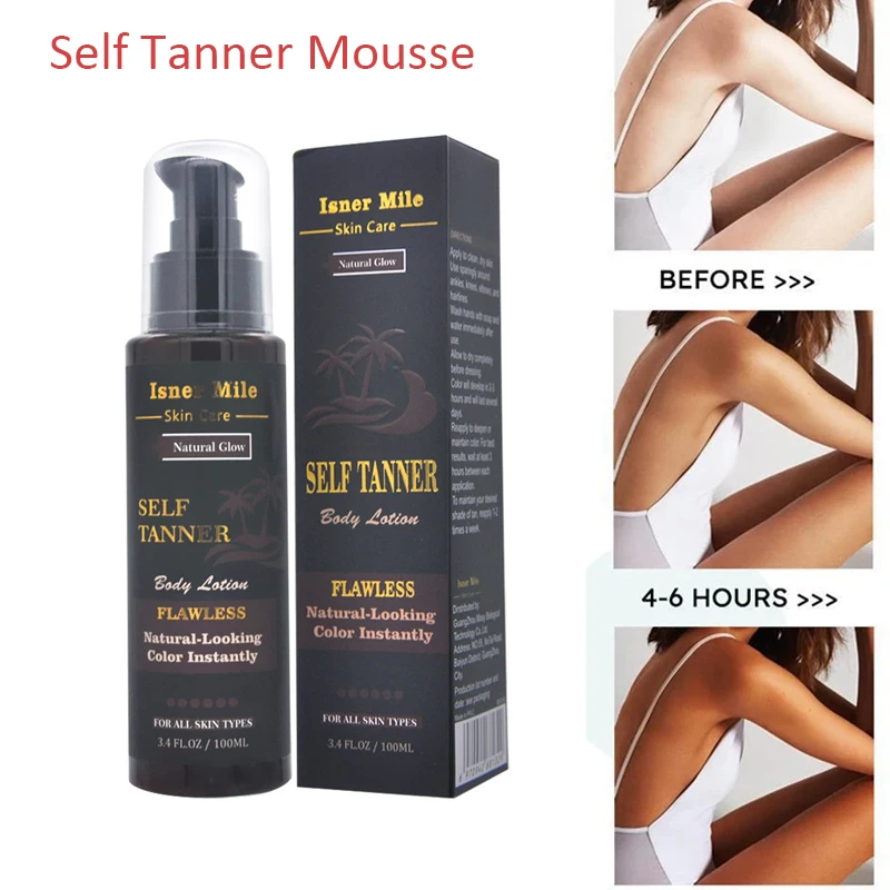 

Self-Tanning Lotion 100ml Sunless Self Tanning Lotion Bronze Quickly Coloring Face Body Natural Tan Cream Tanning Mousse