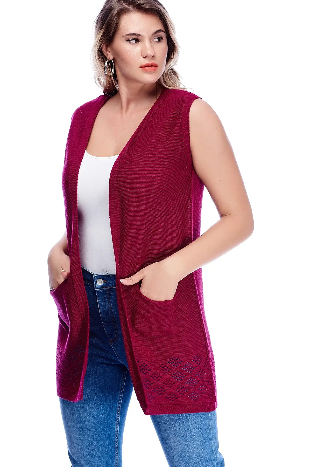 Женский Тонкий Трикотажный жилет Sans Textile 26 N12055 | Женская одежда