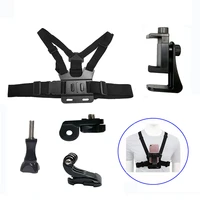 rotation mobile phone chest mount harness strap holder cell phone clip for action camera gopro adjustable chest smartphone stand