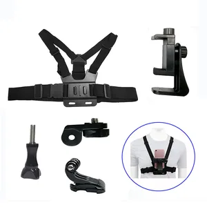 rotation mobile phone chest mount harness strap holder cell phone clip for action camera gopro adjustable chest smartphone stand free global shipping