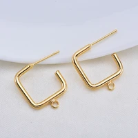 round earrings with hanging earrings accessories diy square earrings plated with gold are used for diy necklaces earrings acc