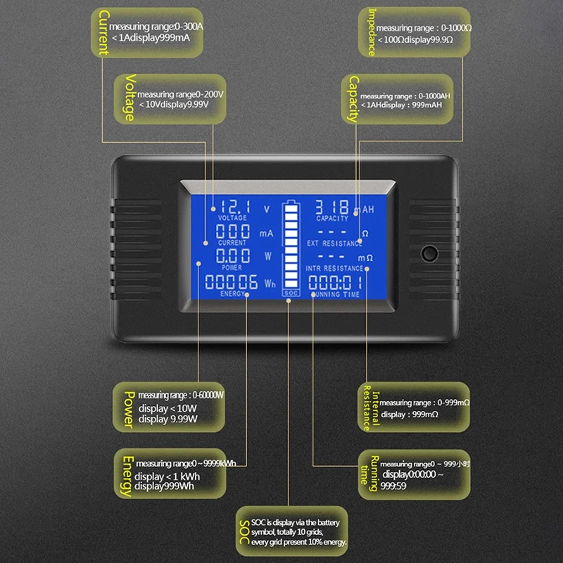 PZEM 015 200V 50A Батарея разряда тестер Ёмкость Мощность энергии сопротивление