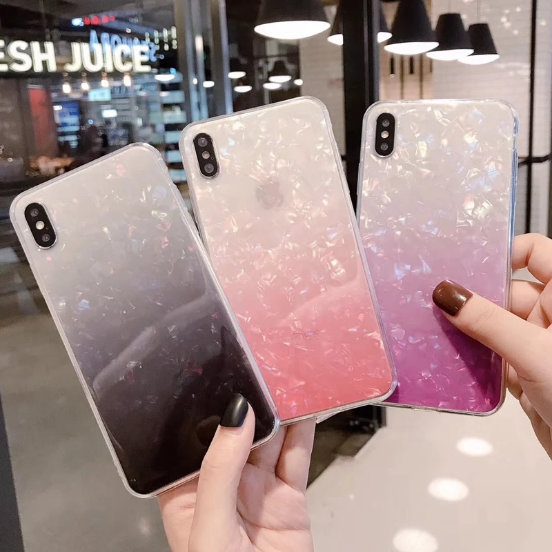 Градиентный цвет мечта раковины Оболочка Чехол для телефона iPhone 11/11 Pro Max XR X XS 6 6S 8