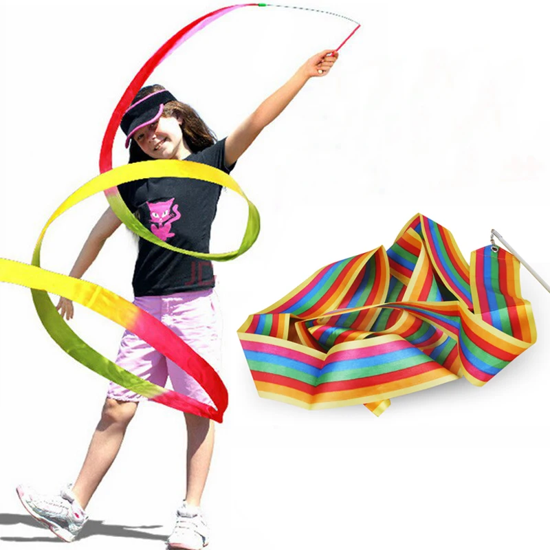 Ритмическая гимнастика лента 2 м/4 м Красочные Тренажерный зал ленты для танцев