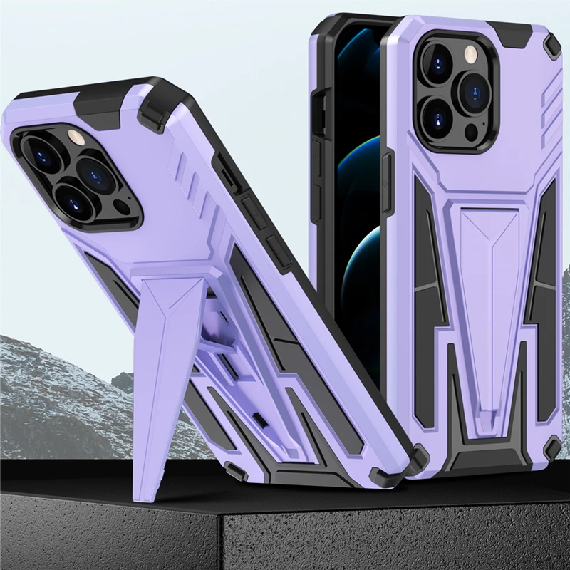 

Anti-Dust Kickstand Phone Case for Iphone 13 Pro Max 11 12 13 Mini 13pro XR X XS MAX Drop Protection Fitted Cover Coque