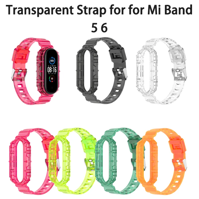 

Мягкий ремешок для Xiaomi Mi Band 6 5, сменный Браслет для Huami Amazfit band5, цветной ремешок из ТПУ, умные аксессуары