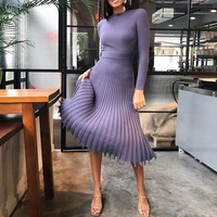 womens casual dress loose long sleeve sweater bodycon ladies o neck jumper long dress vintage knit dresses
