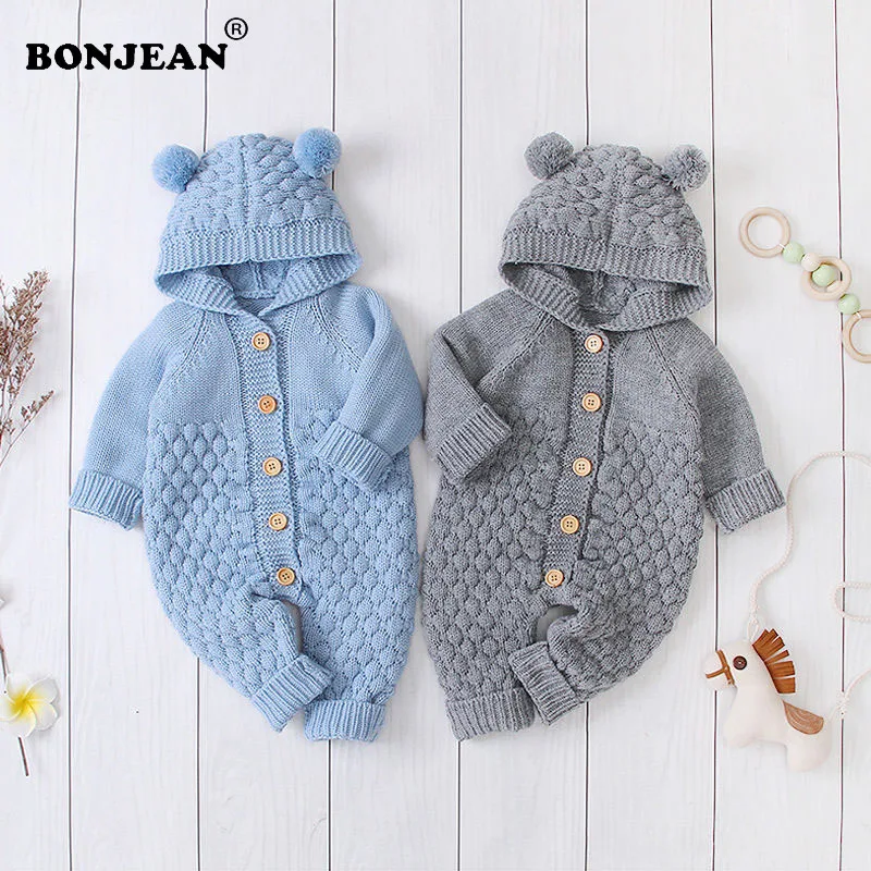 Комбинезоны для младенцев одежда вязаные комбинезоны новорожденных мальчиков