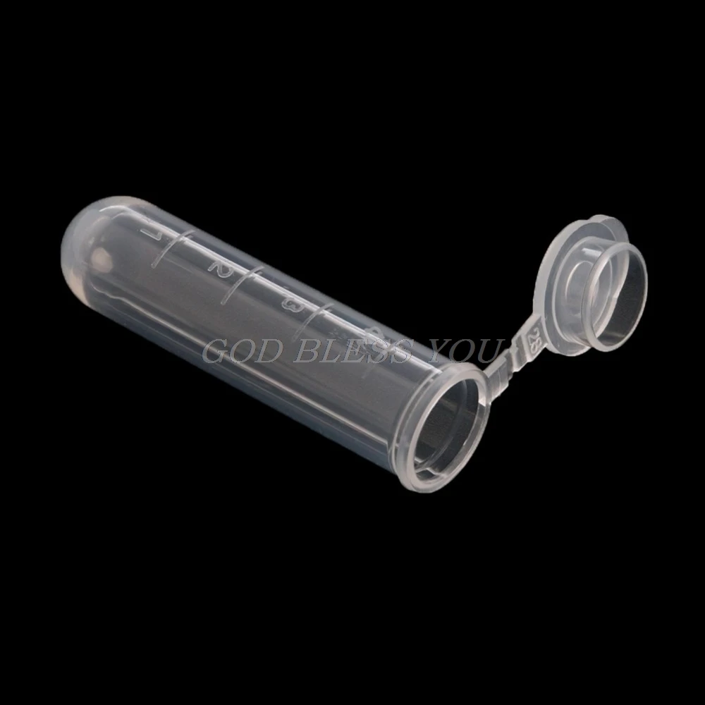 50Pcs 5ml Plastic Clear Test Centrifuge Tubes Snap Cap Vials Sample Lab Container New Laboratory Drop Shipping |