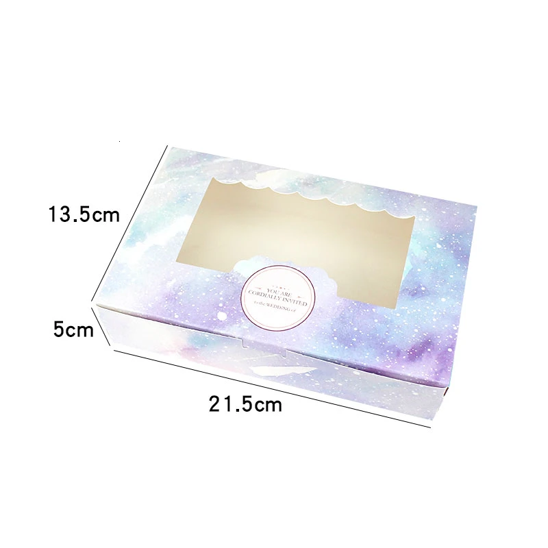 A-l 10/20PCS Gift Box With Window Galaxy Star Wedding Gift Box For Cake Candy Food Cookie Packaging Box Gift Wedding Favors Supplier - Color: A-l