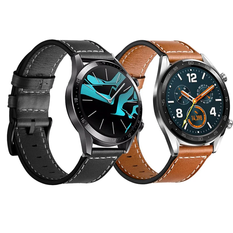 Ремешок для часов Huawei GT2 46 мм 42 кожаный ремешок Honor Watch Magic 2 pro|Смарт-аксессуары| |