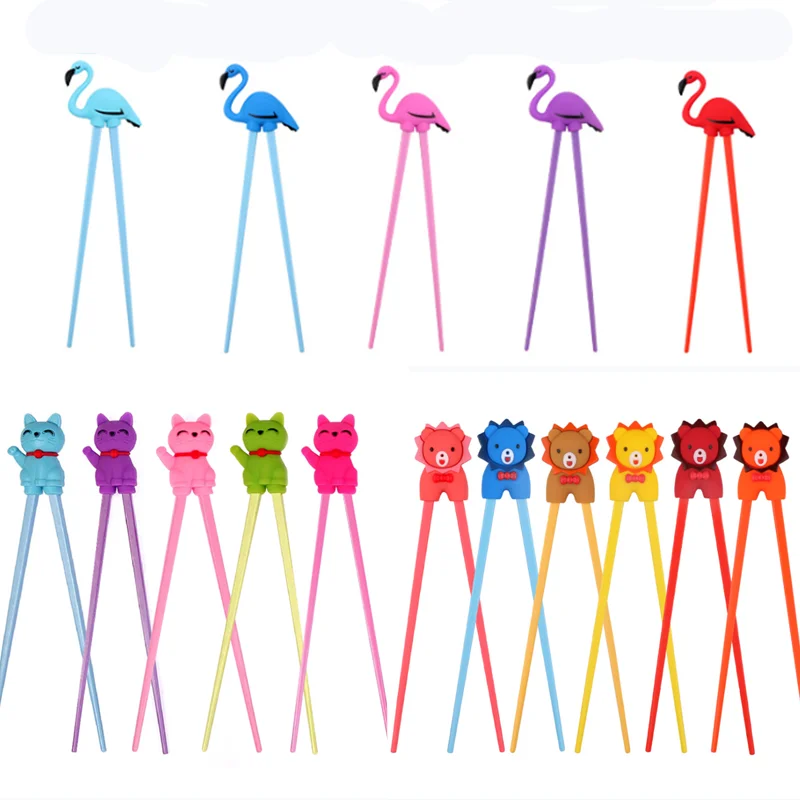 

1 Pair Learning Training Chopsticks палочки для еды Cute Animals Silicone Kids Children Chopsticks Learner Gifts palillos chinos