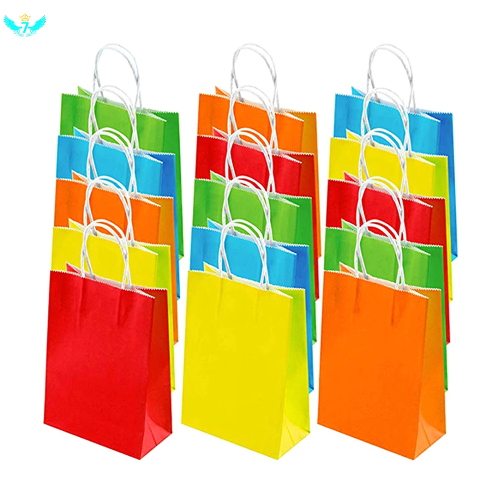 

40 Pieces Kraft Paper Party Favor Bags Craft Paper Bags Gift Treat Paper Bag with Handle for Party Celebrations Accessories