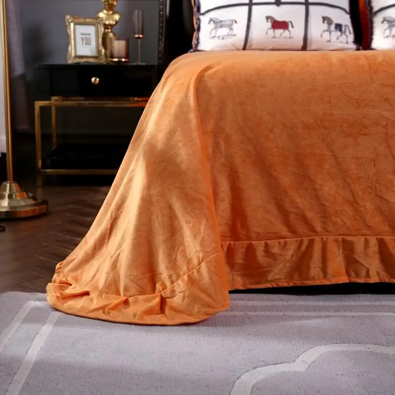 

34Luxury European Classic War Horse Printing Winter Thick Fleece Fabric Bedding set Flannel Velvet Duvet cover Bed sheet Pillow