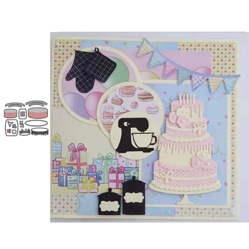 JC торт ко дню рождения металлический Трафаретный вырубной Штамп Новый Дизайн