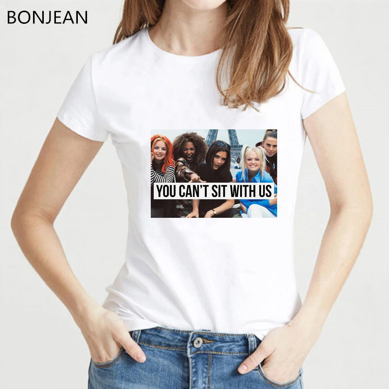 

vintage spice girls t shirt women you cant sit with us funny graphic t shirts white tops tee shirt femme aesthetic clothes