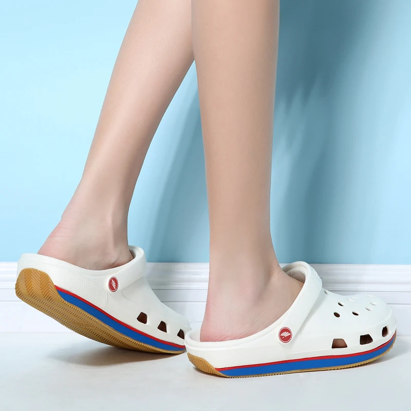 

Outdoor Seaside Couple Hole Shoes with Bull Tendon Bottom for Women Summer Slip-proof Sand Shoes Slippers for Thick-soled Beach