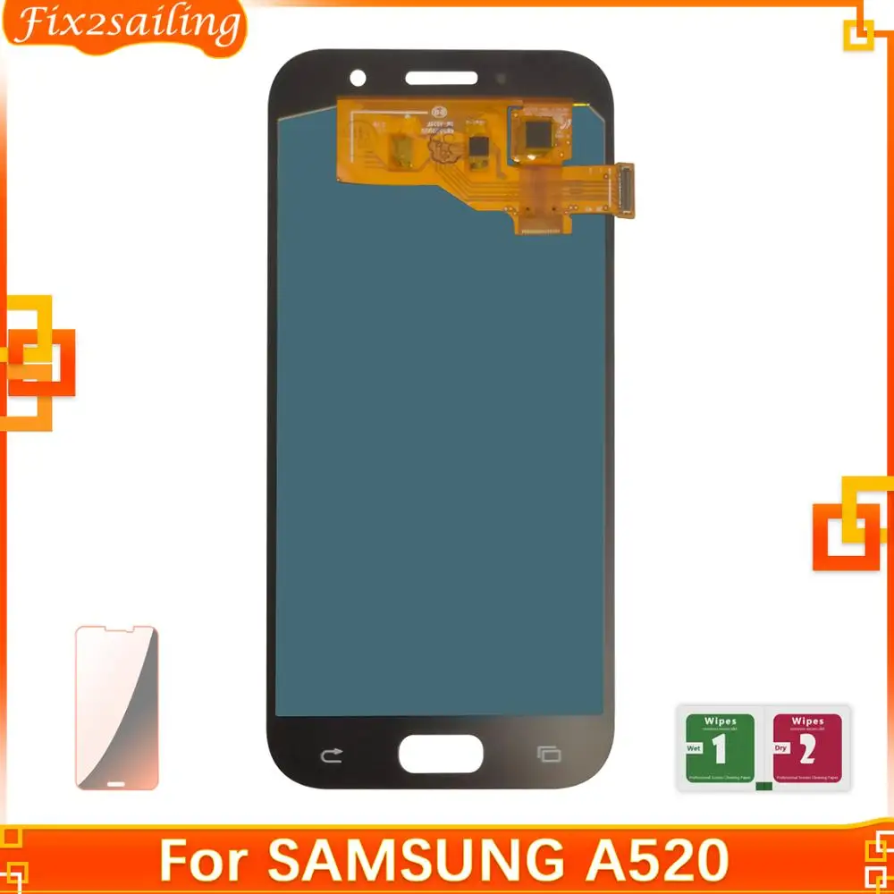 Для Samsung Galaxy A5 2017 LCD A520 SM A520F Регулируемая яркость ЖК дисплей сенсорный экран