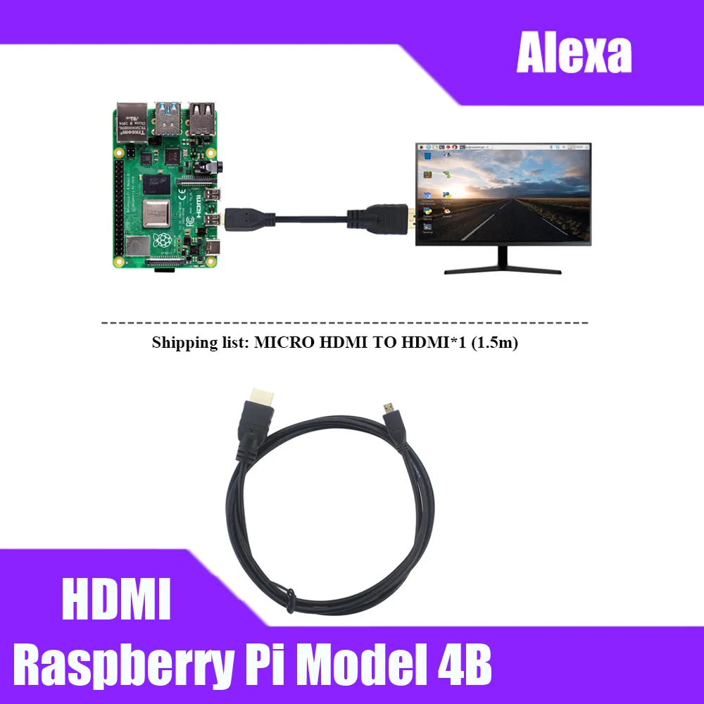 Raspberry Pi 4B Micro HDMI в видео кабель поддержка 4K адаптер Шнур для планшета HDTV Android