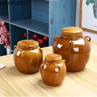retro style ceramic tea jar honey jar pickled sauerkraut cabbage radish container food seal storage jar kitchen accessories