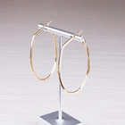 Женские серьги-кольца золотого цвета, большие круглые серьги 6 см простой формы, модные ювелирные украшения, аксессуары, E0100, новинка 2021