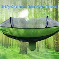 fully automatic speed open hammock with net home garden swing hammock mosquito net camping sleeping hammock tool dropshipping