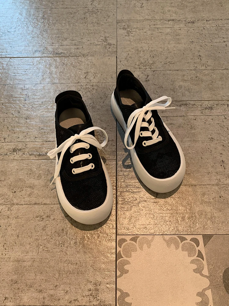 

Shoes Woman 2021 Slip-on Shallow Mouth Female Footwear Round Toe Casual Sneaker All-Match New Slip On Summer Dress Breathable Fa