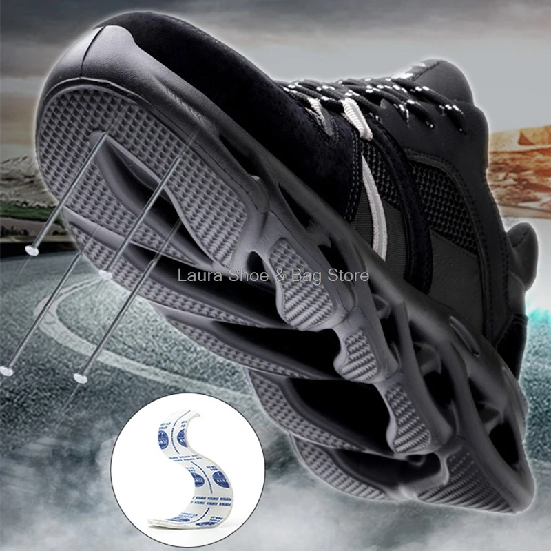 

Reflective Male Safety Shoes Work Sneakers Men Steel Toe Shoes Puncture-Proof Boots Men Work Shoes Lightweight Work Safety Boots