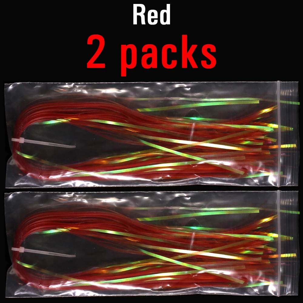 2packs Red ICERIO 2 упаковки 2 мм плоская Mylar Flashabou голографическая Mirage вспышка мишура Nymph Scud приманка крючок синтетический мухобойный материал - Цвет: 2packs Red