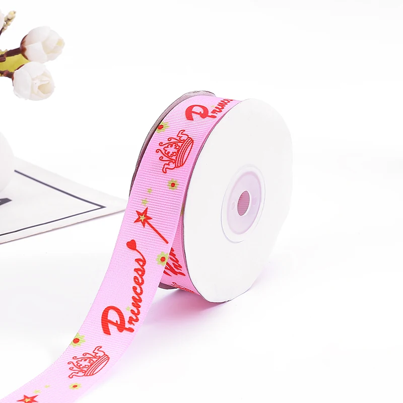

(5yards/lot) 25mm Grosgrain Ribbon Love Heart Print for Hairbow DIY Card Gift Cake Wrapping Clothing Accessories Lace Ribbons
