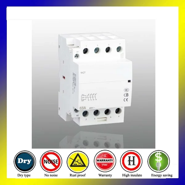 

WCT 100A 3P 3NO 220V automatic din rail modular electronic home mini household ac contactor