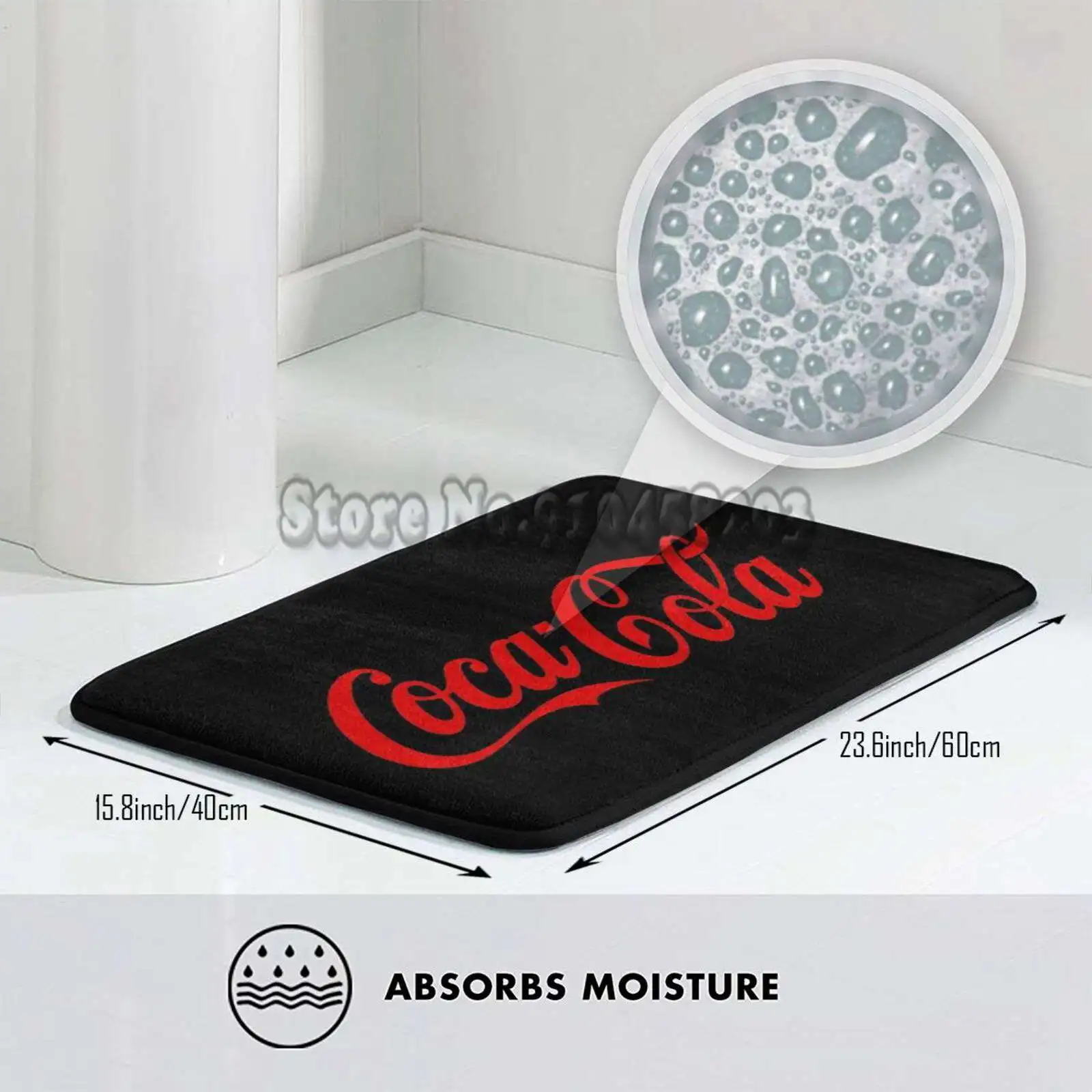 Входной коврик для пола с напольной подушкой Always In Every Moment Non-Slip Rug Coca Cola Soda Drink Coca Logo.