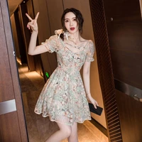 women vintage floral elegant dress korean designer party evening embroidery dress beach holiday fairy dresses for women 2021 new