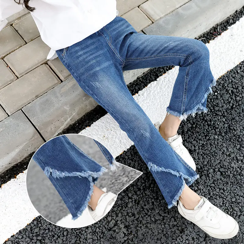 

Girls Pants Europe and America Fashion Style Jeans Flared Trousers Children Toddler Baby Kids Denim Bell Bottom Boot Cut Pants
