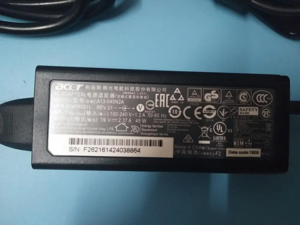 Оригинальный адаптер переменного тока 19V 2.37A 45W ADP 45ZD B PA 1450 26 для Acer Chromebook 11 79 13 CB3 111