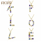ROXI красочные 26 английского алфавита кулон ожерелье для мужчин и женщин на день рождения украшения буквы 925 стерлингового серебра ожерелье