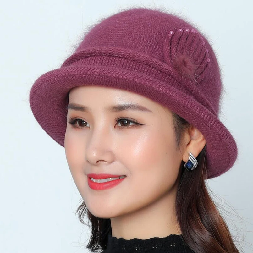 Зимняя шляпа для мамы и шарф набор женщин шапка из кроличьего меха шарфов зимняя