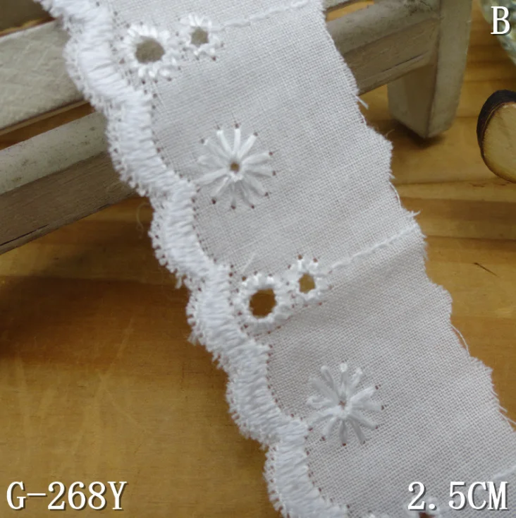 Хлопковая ткань с вышивкой 4 метра кружевная отделка аксессуары для платья
