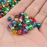 plating colorful acrylic beads big hole spacer beads for jewelry making handmade diy bracelet necklace crafts 100pcslot 4x6mm