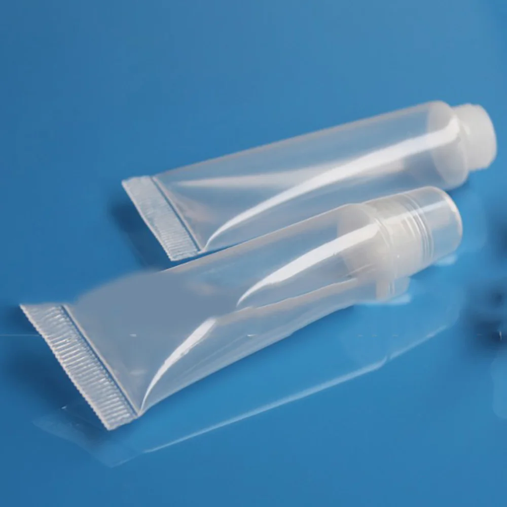 

10pcs Empty Clear Cosmetic Containers Refillable Tubes for DIY Lip Gloss 15ML About 9.5*2 Cm Empty Refillable Tube