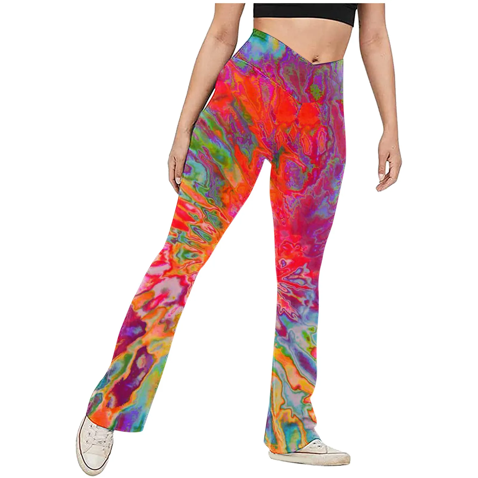 

Womens Casual Yoga Pants Elastic High Waist Sexy Stretch Colorful Printed Plus Size Super Soft Winter Workout Leggings